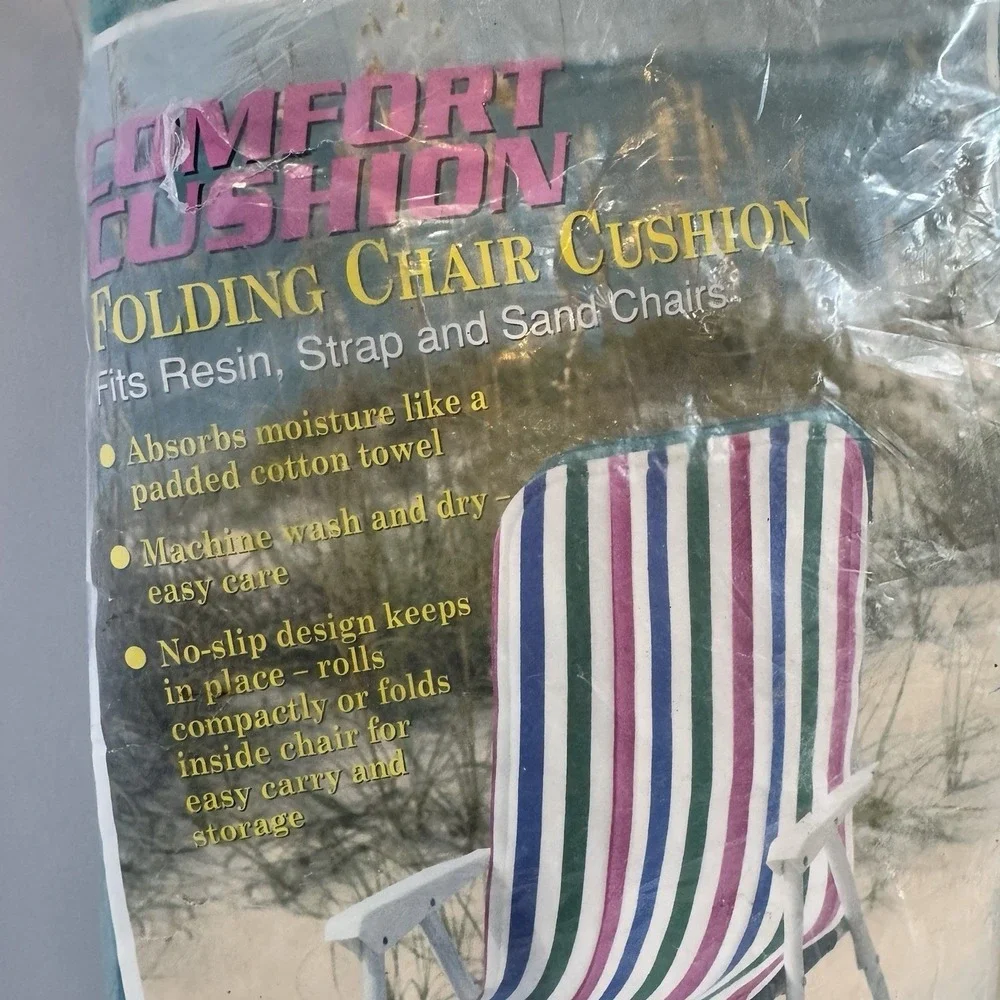 Vintage Folding Chair Cushion Lawn‎ Chair Comfort Cushion Outdoor Furniture NOS
